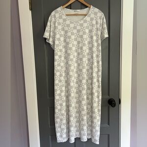 Land End Plus Size Cotton Short Sleeve Midcalf Nightgown